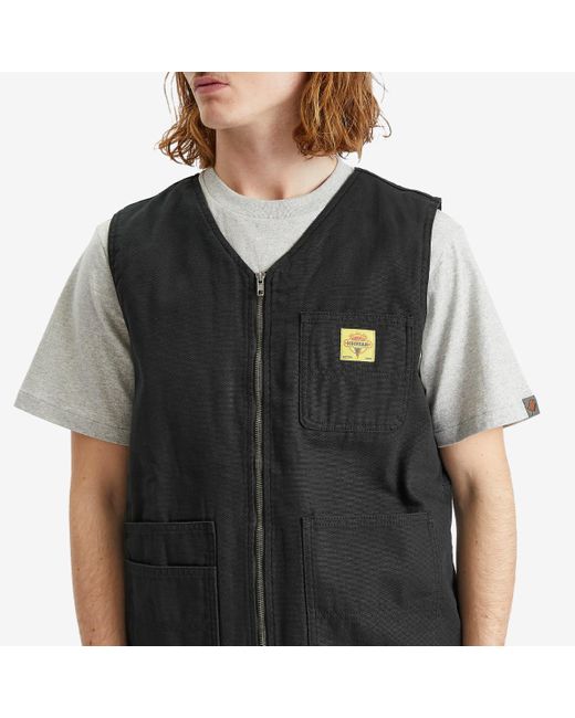 ICECREAM Black Canvas Work Vest for men