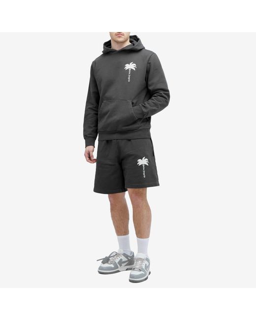 Palm Angels Gray Popover Hoody for men