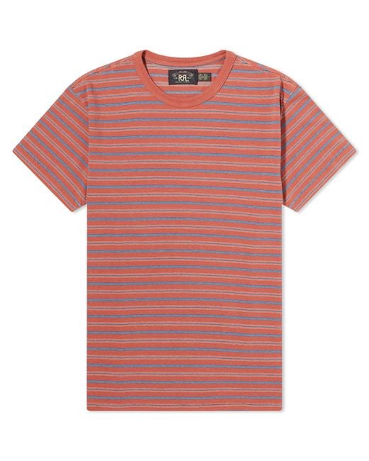 RRL Pink Stripe T-Shirt for men