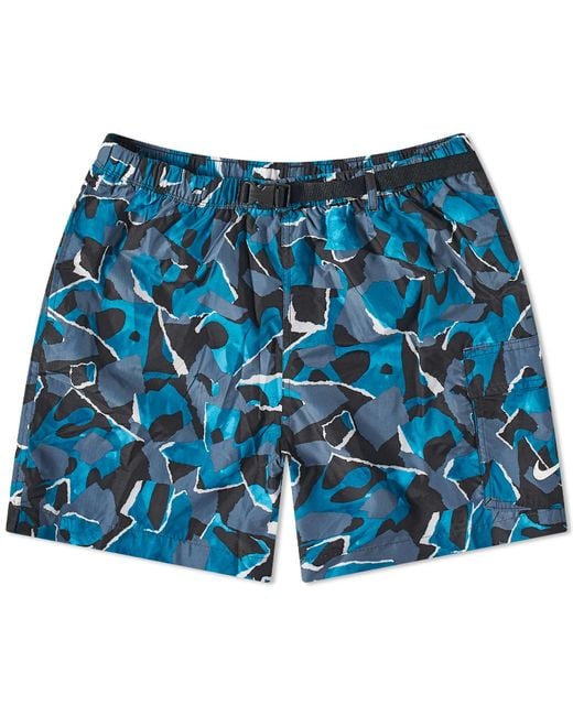 Nike swimming camo vital short in blue sale