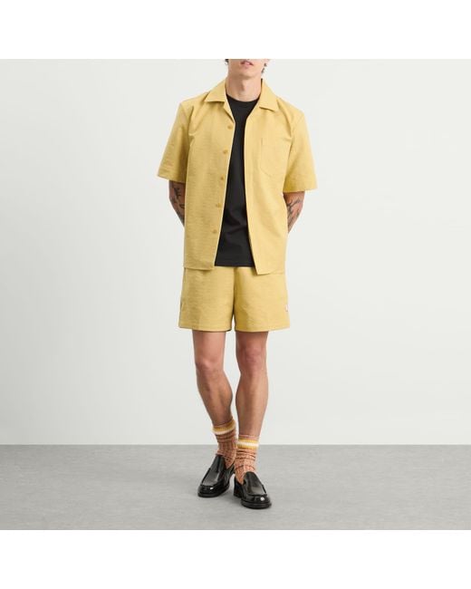 Casablanca Yellow Drawstring Cotton Jacquard Monogram Shorts for men
