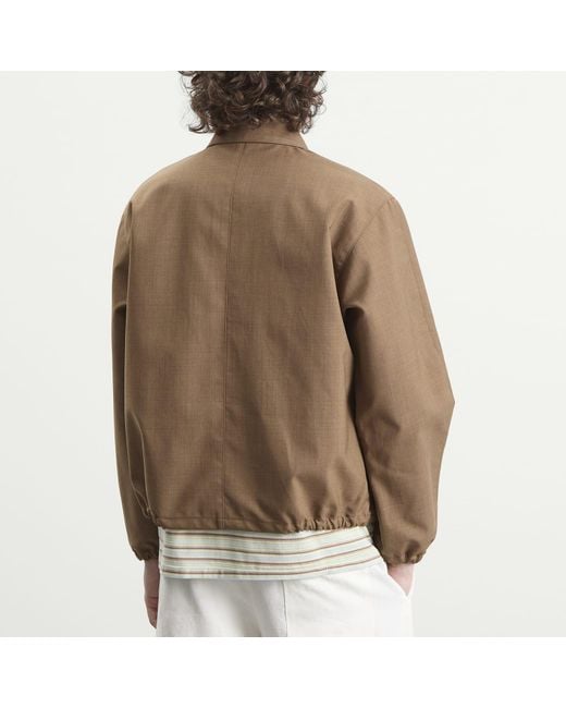 Auralee Green Bonded Tropical Wool Zip Blouson for men