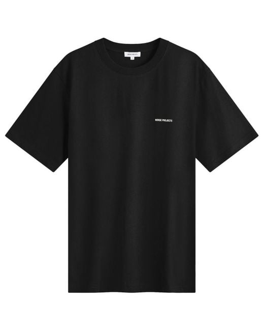Norse Projects Black Johannes Logo Print T-Shirt for men