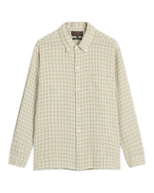 Beams Plus White Gunclub Mesh Button Down Shirt for men