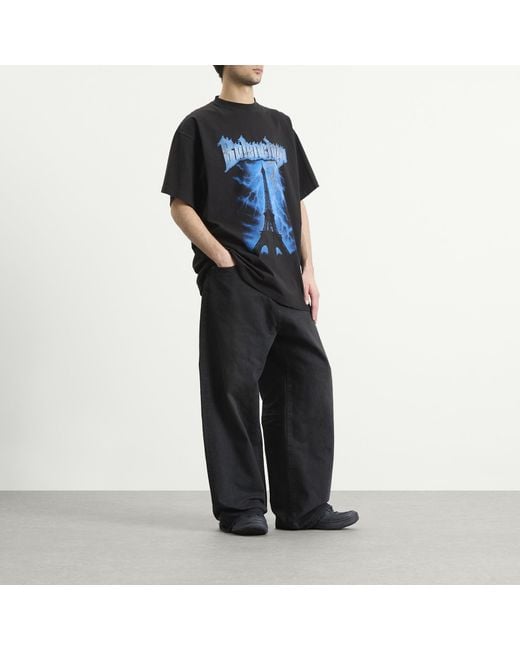 Balenciaga Black Metal Merch Paris Oversized T-Shirt for men