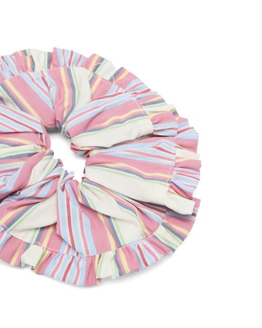 Damson Madder Pink Frill Edge Scrunchie