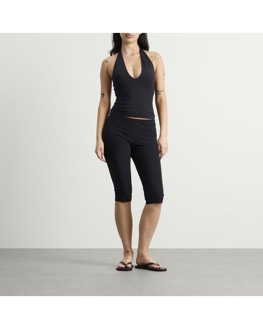 Skims Black Smooth Layers Halter Top