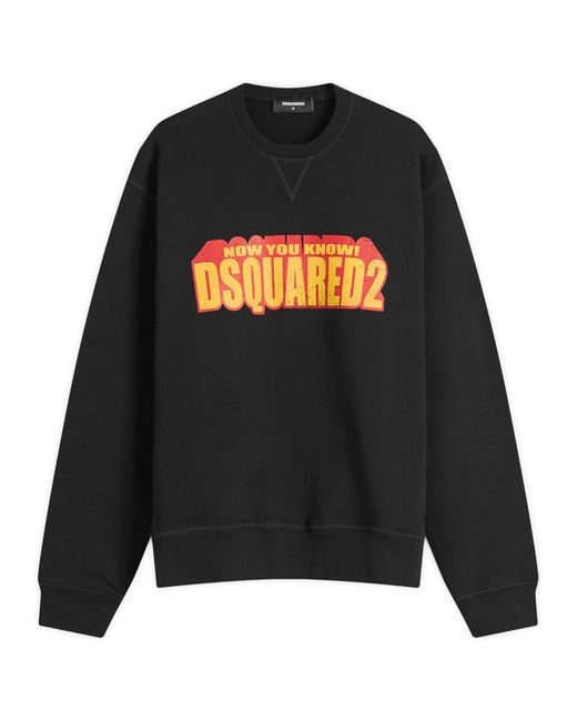 DSquared² Black 3D Logo Cool Fit Crew Sweat for men