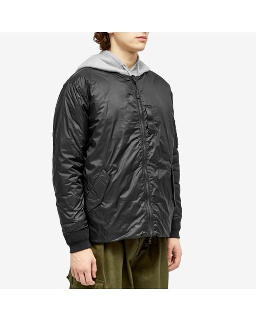 Taion Black X Beams Lights Reversible Ma-1 Down Jacket for men