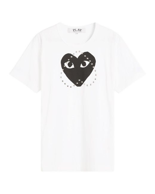 COMME DES GARÇONS PLAY White Studded Large Heart T-Shirt for men