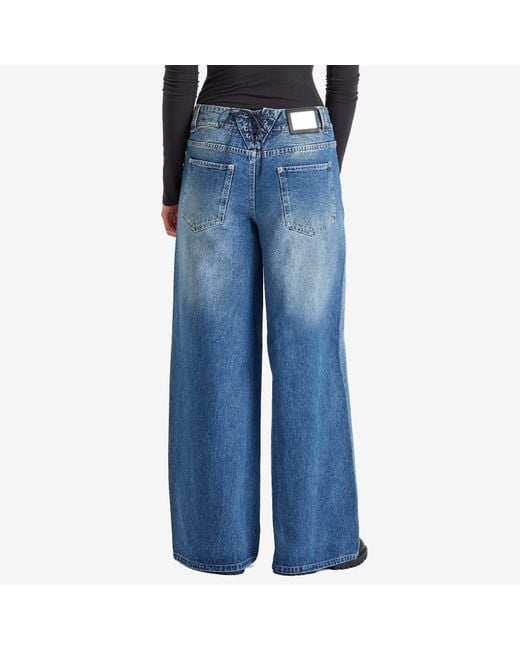 House Of Sunny Blue Low Rise Wide Leg Jeans