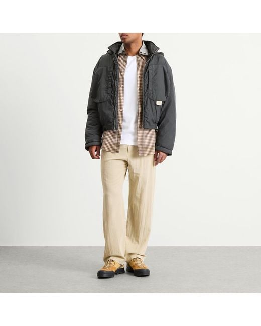 RANRA Gray Purs Padded Nylon Hoodie Jacket for men