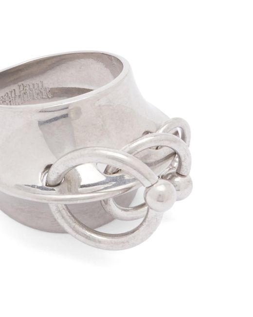 Jean Paul Gaultier White Multi Loops Ring