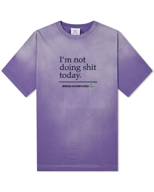 Vetements Purple Not Doing Shit Today T-shirt