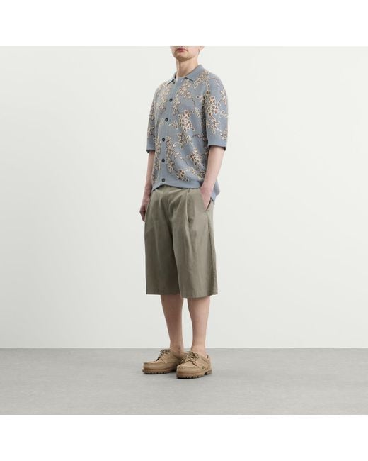 Corridor NYC Blue Trellis Knit Shirt for men