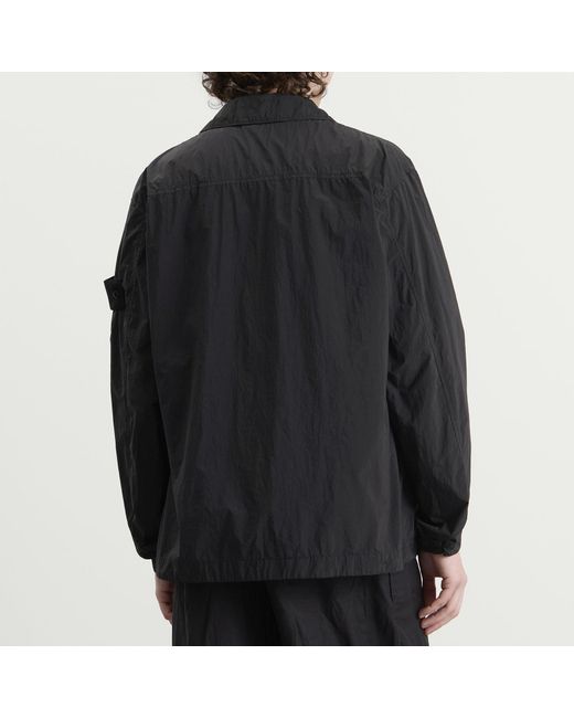 Stone Island Black Ghost Nylon Smerigliato Shirt Jacket for men