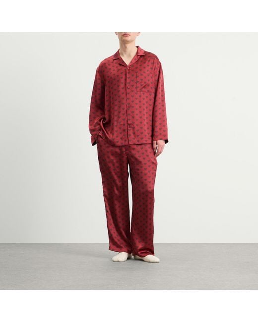 Skims Red Sateen Sleep Set for men