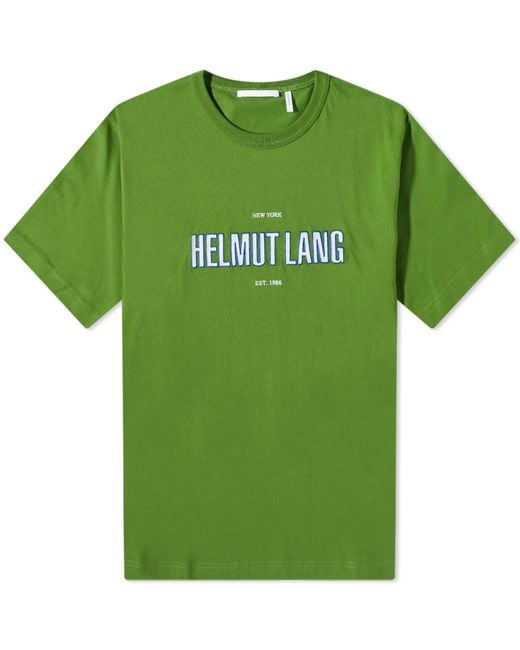 Helmut Lang Green Outline Logo T-shirt for men