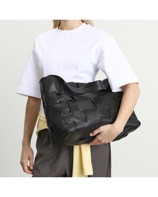 St. Agni Black Woven Large Tote
