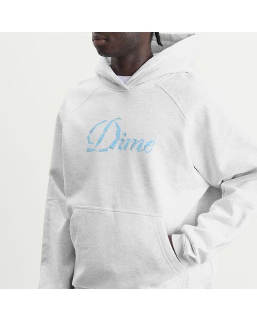 Dime Gray Cursive Paper Cut Hoodie for men