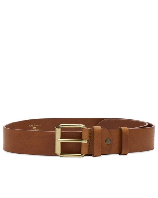Nudie Jeans Brown Vegetable-Tanned Leather Belt for men