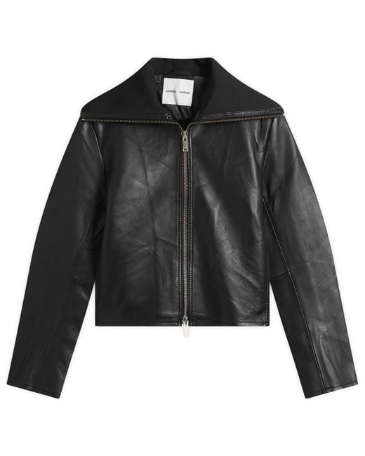 Samsøe & Samsøe Black Sashira Leather Jacket