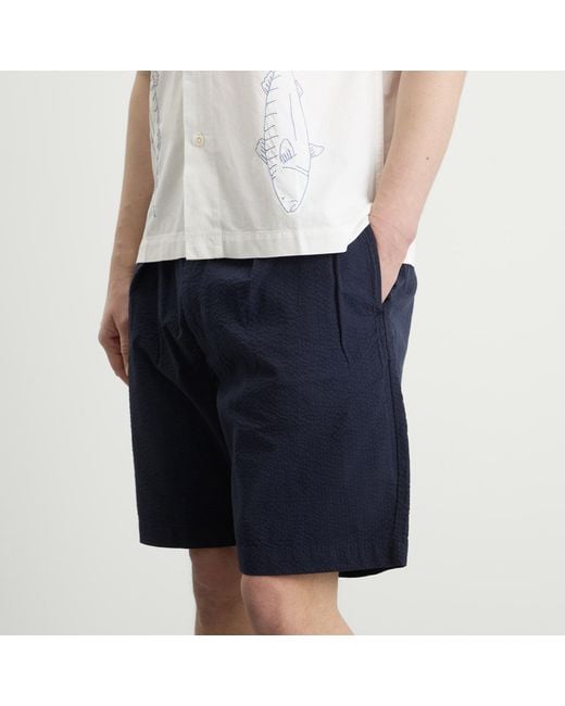 Service Works Blue Seersucker Part Timer Shorts for men
