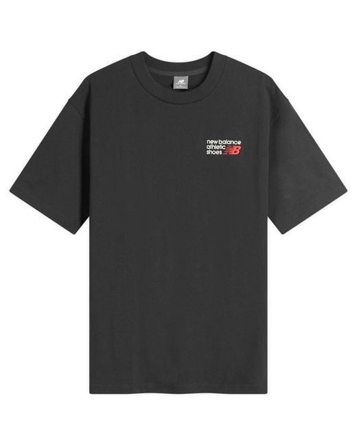 New Balance Black Nb Athletics Premium Logo Relaxed T-Shirt for men