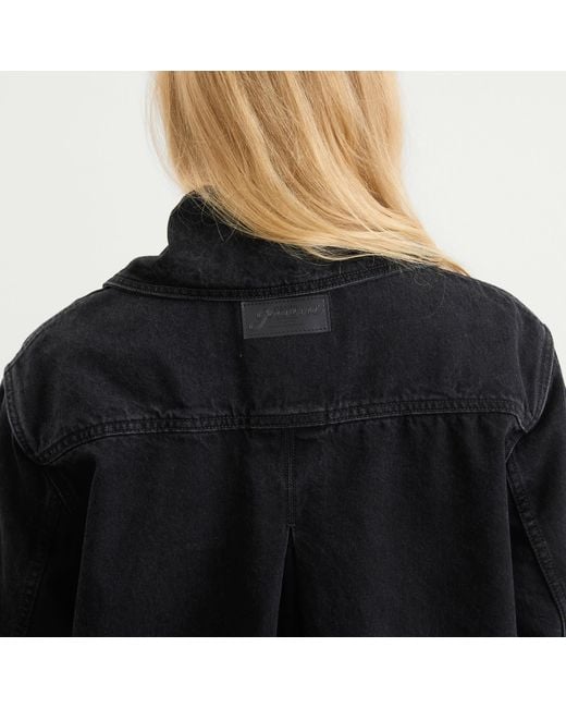 Ganni Blue Rigid Denim Midi Jacket