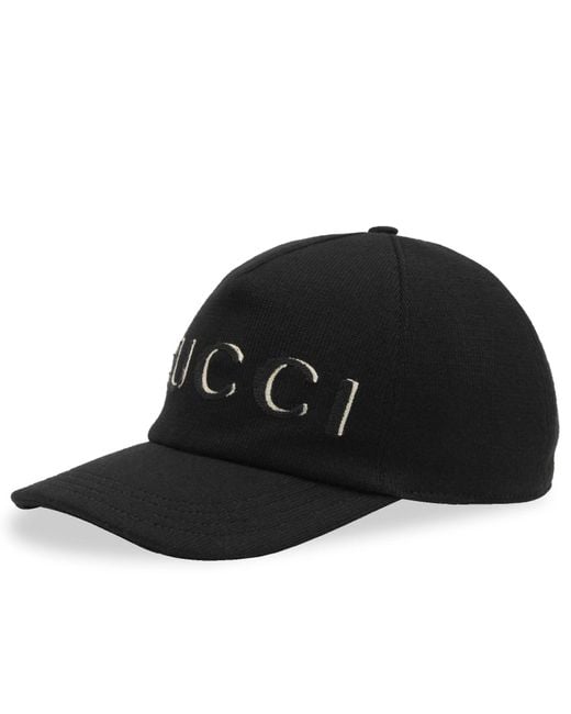 Gucci Black Logo Wool Cap for men