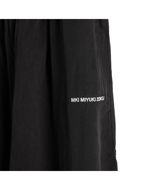 MKI Miyuki-Zoku Black Sandwash Cupro Wide Leg Trousers for men