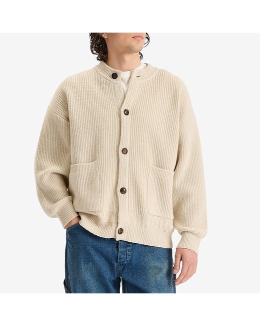 FRIZMWORKS Natural Heavy Wool Cardigan for men