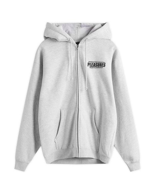 Pleasures Gray Staff Zip Hoodie for men