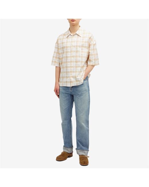 Loewe ロエベ / Check Short Sleeve Shirt Loewe Check Short Sleeve Shirt in Natural for Men | Lyst