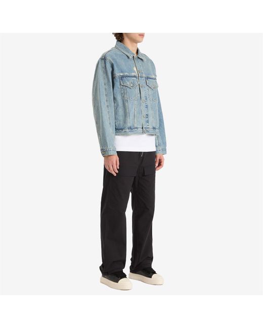 Cole Buxton Blue Washed Denim Jacket for men