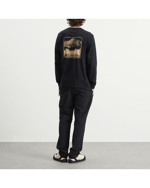 Columbia Black Csc Seasonal Logo Long Sleeve T-Shirt for men