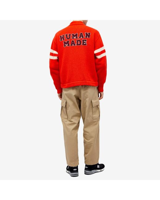 Human Made Red Low Gauge Knit Cardigan for men