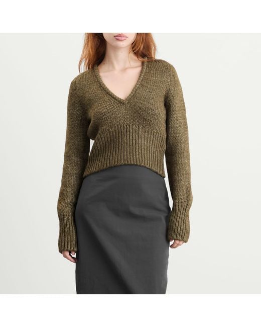 Our Legacy Green Sharp V-Neck Jumper