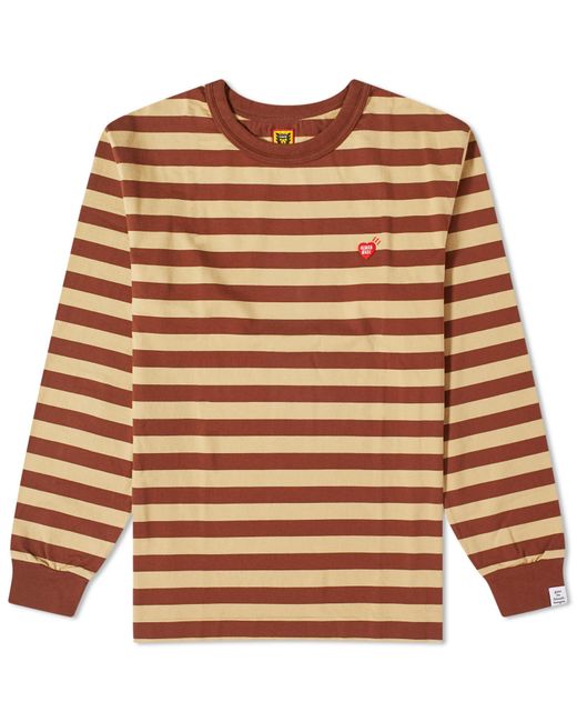 Human Made Brown Long Sleeve Striped T-Shirt for men