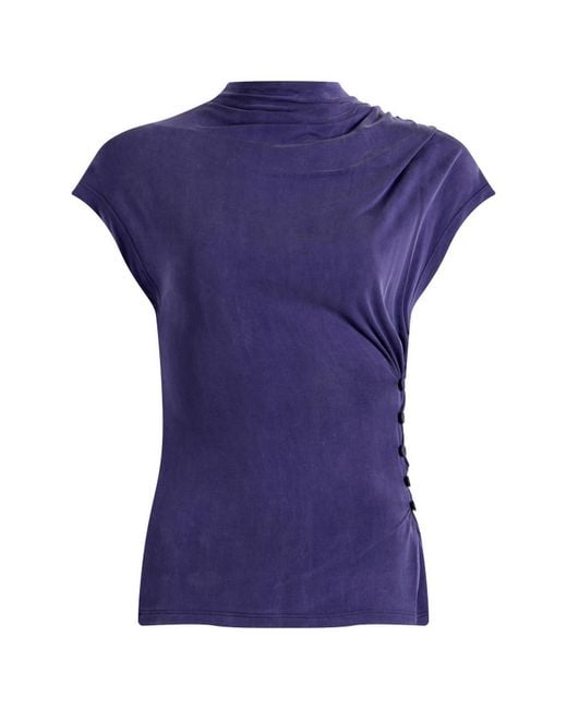 Peachy Den Purple Kylie Button Top