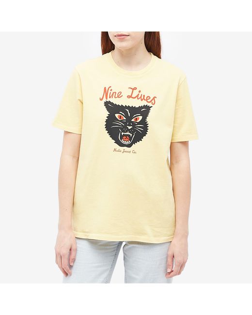 Nudie Jeans Natural Joni Nine Lives T-Shirt
