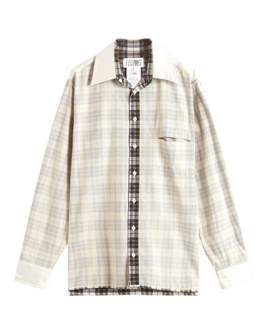 MM6 by Maison Margiela Natural Mm6 Reversible Plaid Check Shirt for men