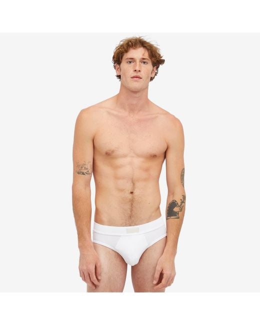 Skims White Cotton Brief for men