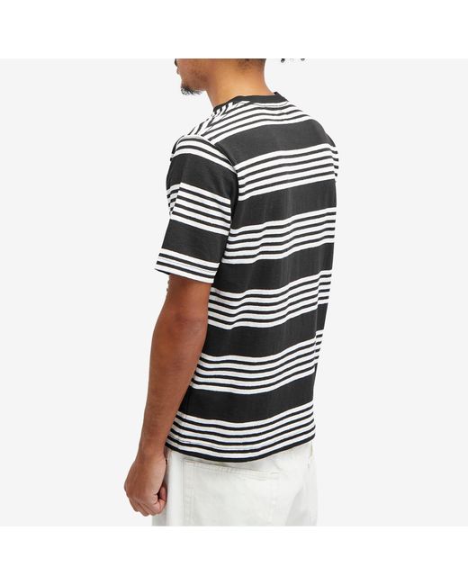Beams Plus Black Nep Stripe Pocket T-Shirt for men
