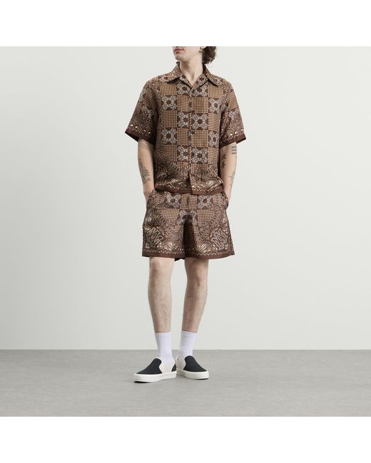 Amiri Brown Ma Check Camp Shirt for men