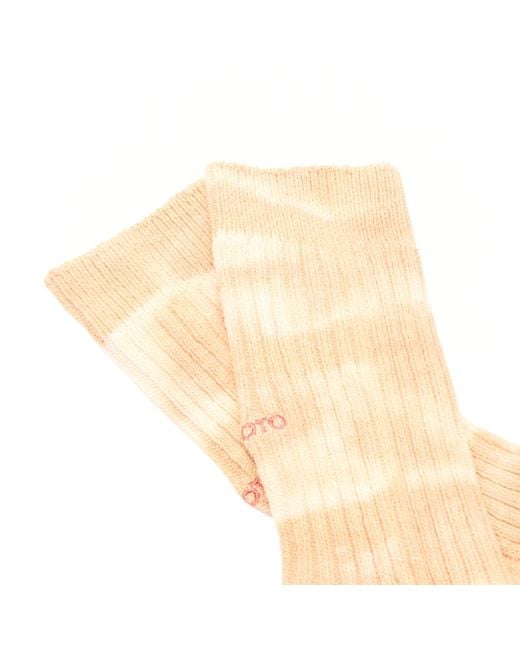 RoToTo Natural Tie Dye Ribbed Crew Sock
