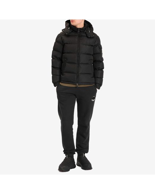 Moncler Black Cotton Track Pants With Logo for men