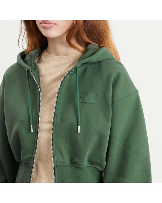 Nike Green Flight Fleece Crop Hoodie