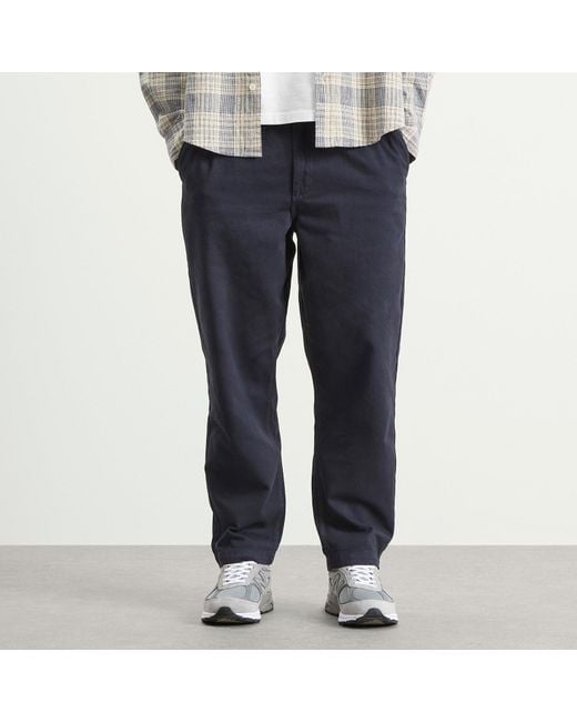 Wax London Blue Kurt Twill Trousers for men