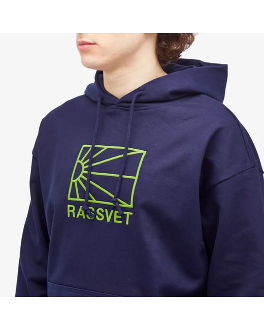 Rassvet (PACCBET) Blue Washed Logo Pullover Hoodie for men